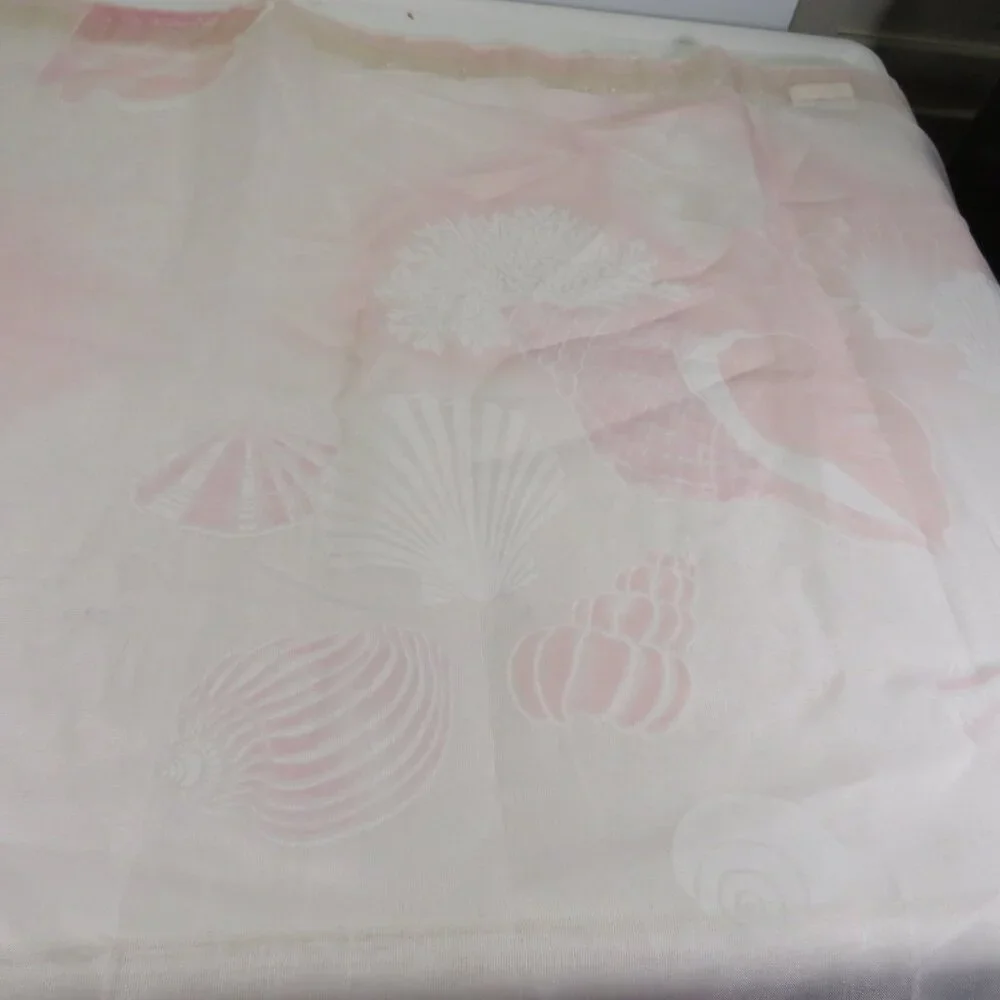 Pastel Pink Sea Shell SHOWER CURTAIN Fabric matte finish